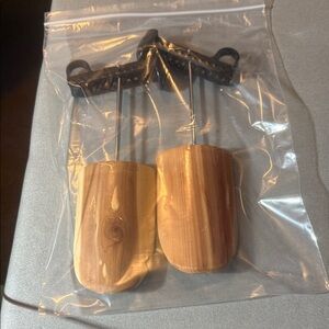 Wooden Shoe Trees with Black Metal Handles. Lot of 8 shoe trees. 2 pair 4 others